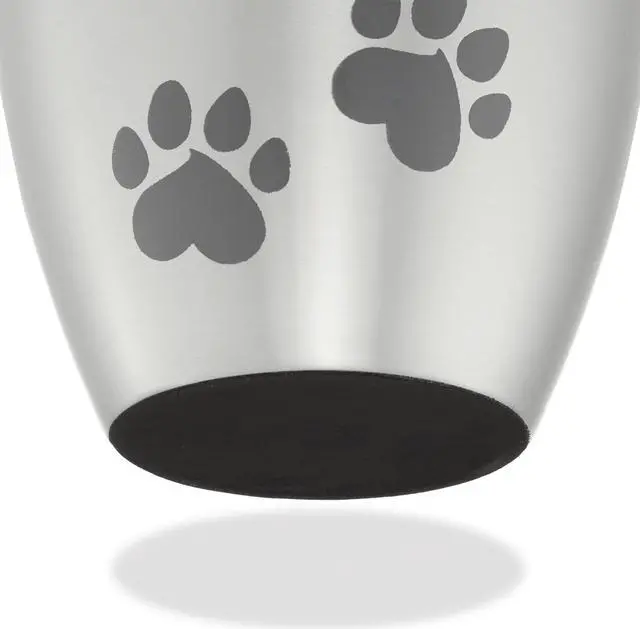 Alt view image 6 of 6 - Reminded Pet Cremation Urns for Dog and Cat Ashes, Memorial Paw Print Urn - Small Up to 35 Pounds Silver