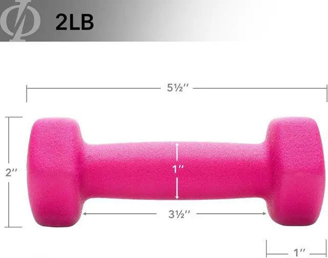 Alt view image 4 of 6 - Philosophy Gym Neoprene Dumbbell Hexagon Hand Weights, 2 lb Pair - 4 lb Total