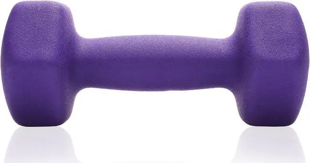 Alt view image 2 of 6 - Philosophy Gym Neoprene Dumbbell Hexagon Hand Weights, 6 lb Pair - 12 lb Total