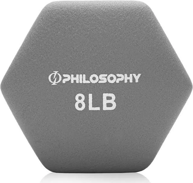 Alt view image 3 of 6 - Philosophy Gym Neoprene Dumbbell Hexagon Hand Weights, 8 lb Pair - 16 lb Total