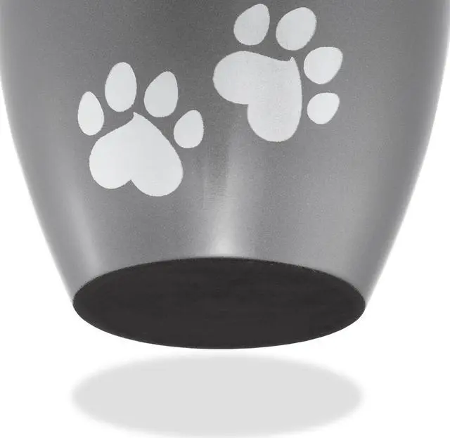 Alt view image 6 of 6 - Reminded Pet Cremation Urns for Dog and Cat Ashes, Memorial Paw Print Urn - Medium Up to 70 Pounds Gray