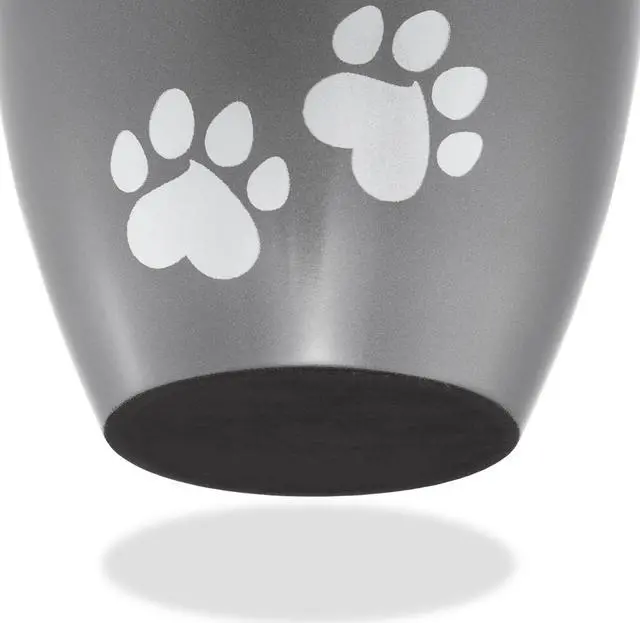 Alt view image 6 of 6 - Reminded Pet Cremation Urns for Dog and Cat Ashes, Memorial Paw Print Urn - Large Up to 110 Pounds Gray