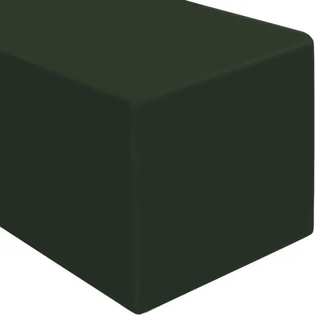 Main image of Lann's Linens - 6' Premium Fitted Tablecloth for 72" x 30" Rectangular Table - Wedding / Banquet / Trade Show - Polyester Cloth Fabric Cover - Hunter Green