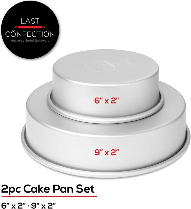 Alt view image 2 of 6 - Last Confection 2-Piece Cake Pan Set - Includes 6" and 9" Round Aluminum Pans - 2" Deep