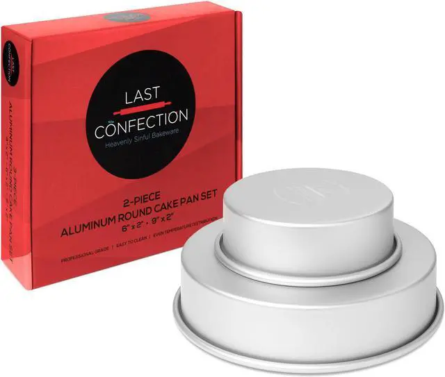 Alt view image 4 of 6 - Last Confection 2-Piece Cake Pan Set - Includes 6" and 9" Round Aluminum Pans - 2" Deep