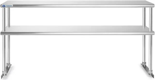 Alt view image 3 of 6 - GRIDMANN NSF Stainless Steel Commercial Kitchen Prep & Work Table Plus A 2 Tier Shelf - 72 in. x 12 in.