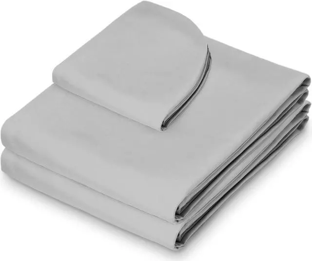 Alt view image 2 of 6 - Saloniture 3-Piece Microfiber Massage Table Sheet Set - Premium Facial Bed Cover - Includes Flat and Fitted Sheets with Face Cradle Cover - Light Gray