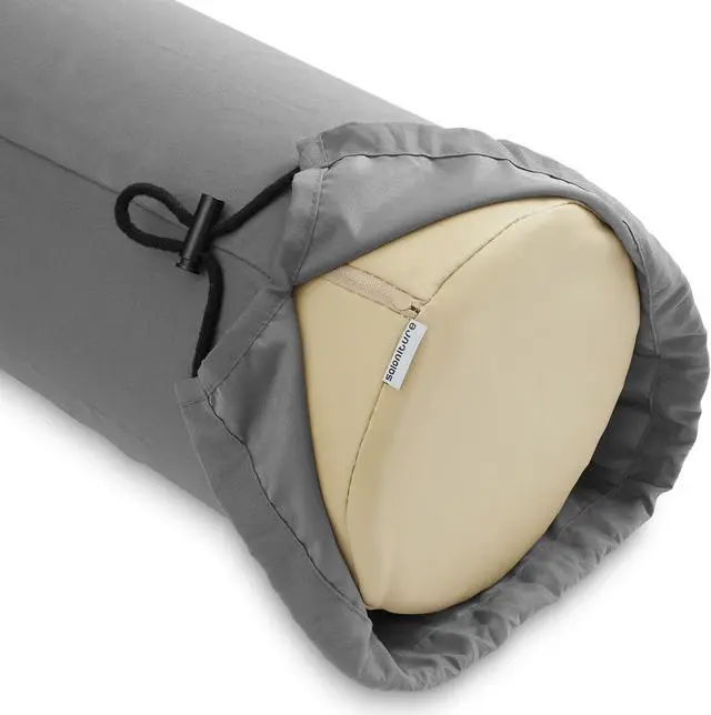 Alt view image 2 of 5 - Saloniture Microfiber Cylinder Pillow Case Cover for Massage Table Bolsters - 30 x 9 Inch with Drawstring Closure, Gray