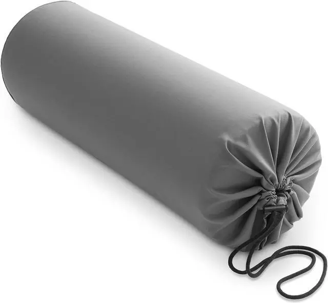 Main image of Saloniture Microfiber Cylinder Pillow Case Cover for Massage Table Bolsters - 30 x 9 Inch with Drawstring Closure, Gray