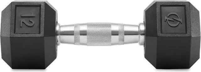 Alt view image 2 of 6 - Philosophy Gym Rubber Coated Hex Dumbbell Hand Weights, 12 lb Pair