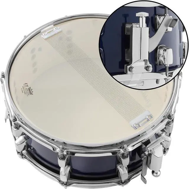 Alt view image 5 of 6 - Ashthorpe Snare Drum Set with Remo Head (Blue) - Student Beginner Kit with Stand, Padded Gig Bag, Practice Pad, Neck Strap, and Sticks