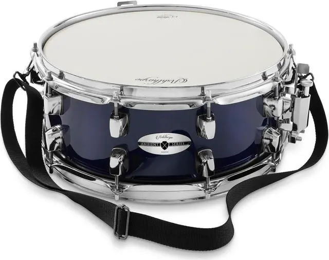 Alt view image 2 of 6 - Ashthorpe Snare Drum Set with Remo Head (Blue) - Student Beginner Kit with Stand, Padded Gig Bag, Practice Pad, Neck Strap, and Sticks