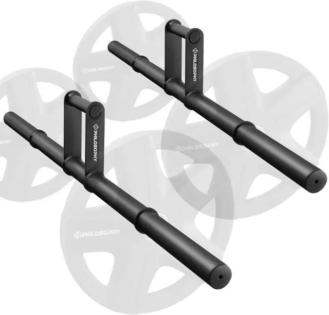 Alt view image 2 of 6 - Philosophy Gym Farmers Walk Handles Pair - Barbell Style Grip Farmer Carry Bar Set for Weight Training