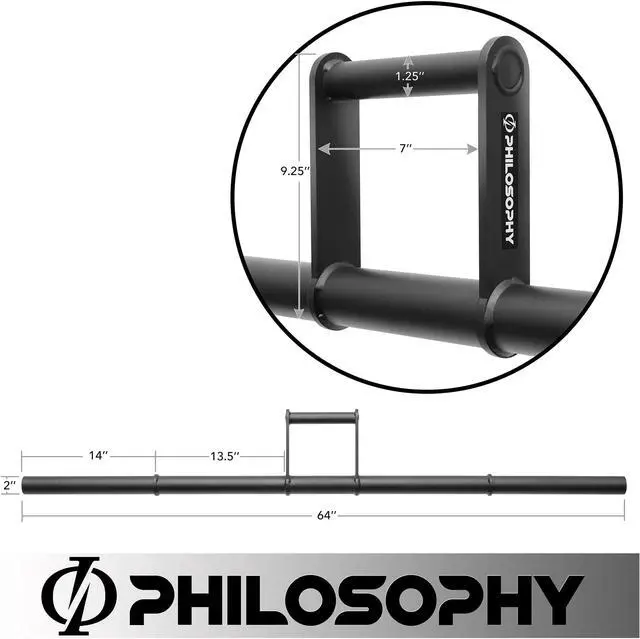 Alt view image 6 of 6 - Philosophy Gym Farmers Walk Handles Pair - Barbell Style Grip Farmer Carry Bar Set for Weight Training