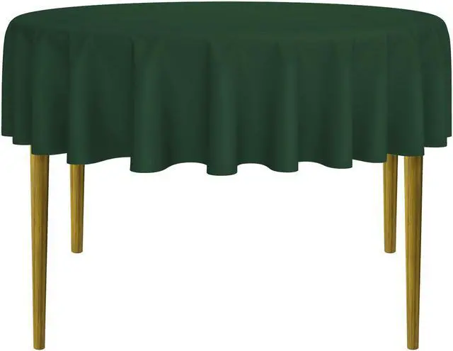 Main image of Lann's Linens - 10 Premium 70" Round Tablecloths for Wedding / Banquet / Restaurant - Polyester Fabric Table Cloths - Hunter Green