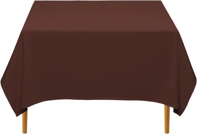Main image of Lann's Linens - 10 Premium 70" Square Tablecloths for Wedding / Banquet / Restaurant - Polyester Fabric Table Cloth - Chocolate Brown