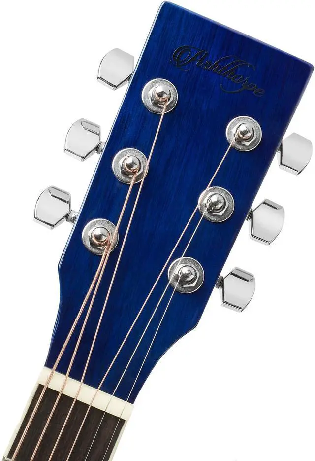Alt view image 5 of 6 - Ashthorpe Full-Size Cutaway Thinline Acoustic-Electric Guitar Package - Premium Tonewoods - Blue