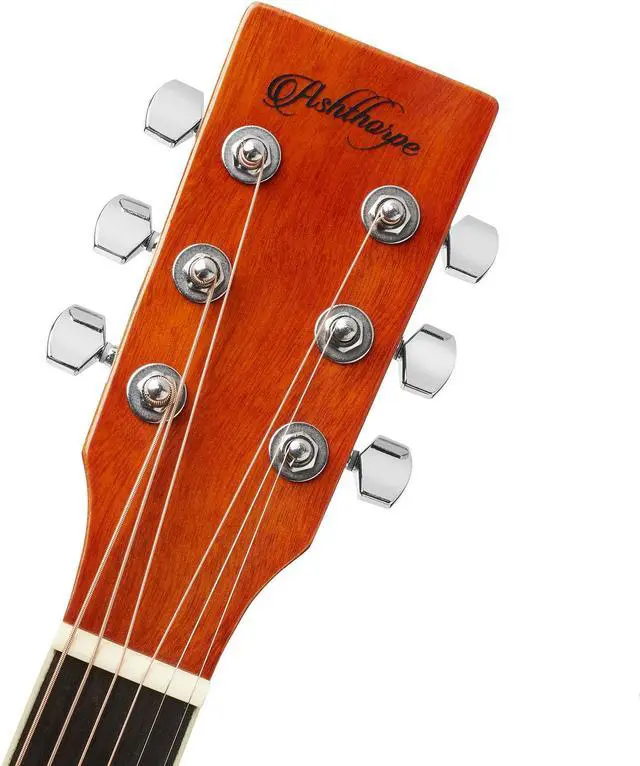 Alt view image 5 of 6 - Ashthorpe Full-Size Cutaway Thinline Acoustic-Electric Guitar Package - Premium Tonewoods - Natural