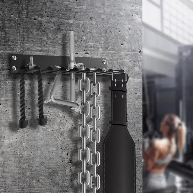Alt view image 5 of 5 - Philosophy Gym Accessory Rack Organizer, 9 Prong, Wall Mounted Multi-Purpose Workout Equipment Storage