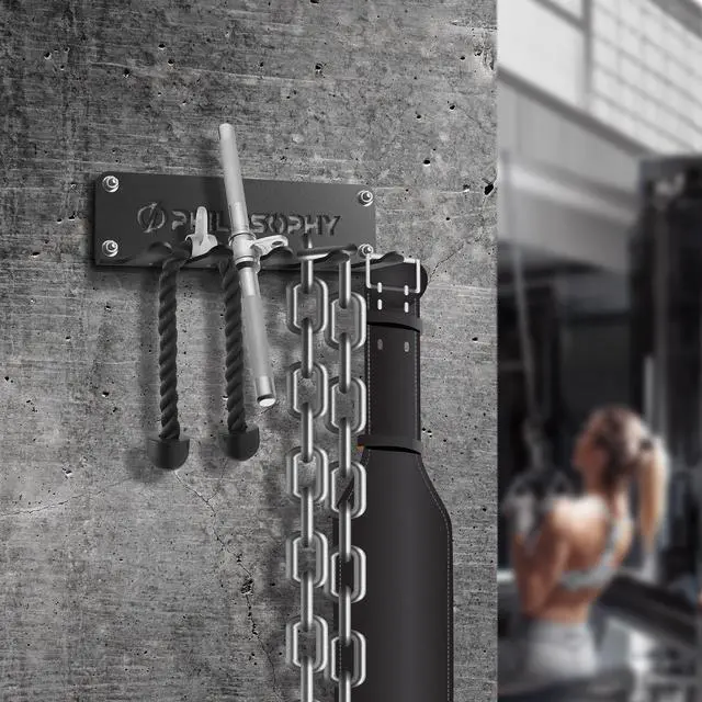 Alt view image 5 of 5 - Philosophy Gym Accessory Rack Organizer, 5 Prong, Wall Mounted Multi-Purpose Workout Equipment Storage