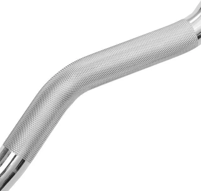 Alt view image 3 of 6 - Philosophy Gym Rubber Fixed Barbell, 50 LB Pre-Loaded Weight EZ Curl Bar for Strength Training & Weightlifting