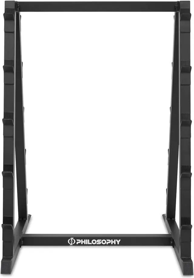Alt view image 2 of 6 - Philosophy Gym 10-Bar Fixed Barbell Weight Rack - Heavy-Duty Storage Holder for Straight & EZ Curl Pre-Weighted Bars