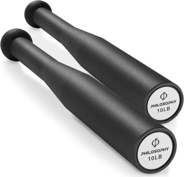 Main image of Philosophy Gym 10 LB Indian Clubs Pair- Weighted Steel Exercise Club Bells Set, Arm Strength Trainer, 20 LB Total