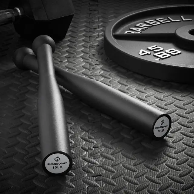 Alt view image 6 of 6 - Philosophy Gym 10 LB Indian Clubs Pair- Weighted Steel Exercise Club Bells Set, Arm Strength Trainer, 20 LB Total