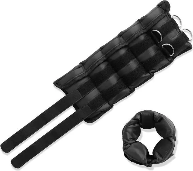 Alt view image 3 of 6 - Philosophy Gym 10 LB Adjustable Ankle Wrist Weights Pair, Arm Leg Weight Straps Set, 5 LB each with Removable Weights