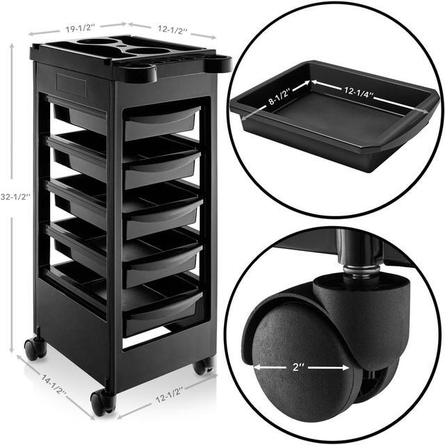Alt view image 6 of 7 - Saloniture Beauty Salon Rolling Trolley Cart With 5 Drawers