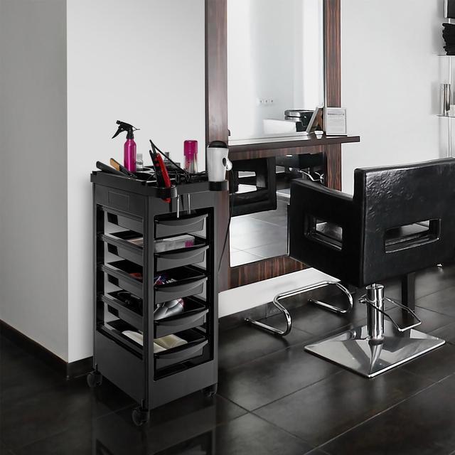Alt view image 7 of 7 - Saloniture Beauty Salon Rolling Trolley Cart With 5 Drawers