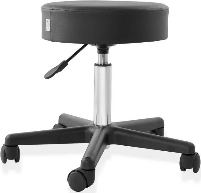 Alt view image 2 of 6 - Saloniture Rolling Hydraulic Salon Stool - Adjustable Swivel Chair for Spa, Shop, Salon, Massage, Medical, Work or Office