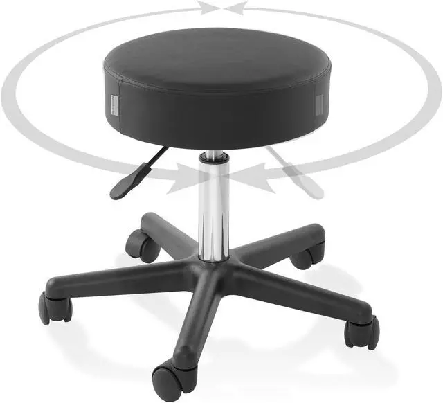 Alt view image 4 of 6 - Saloniture Rolling Hydraulic Salon Stool - Adjustable Swivel Chair for Spa, Shop, Salon, Massage, Medical, Work or Office