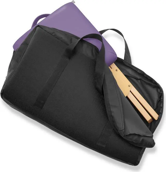 Alt view image 5 of 6 - Saloniture Wood Folding Massage Stool with Carrying Case, Lavender