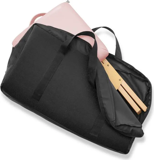 Alt view image 5 of 6 - Saloniture Wood Folding Massage Stool with Carrying Case, Pink