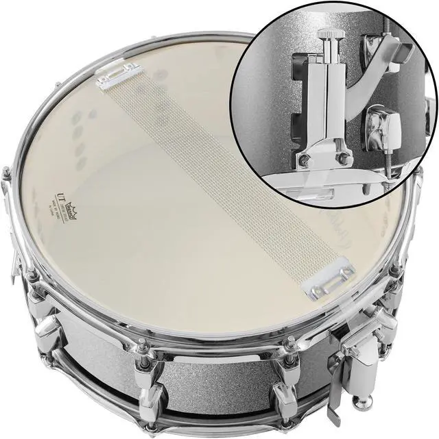Alt view image 5 of 6 - Ashthorpe Snare Drum Set with Remo Head (Silver) - Student Beginner Kit with Stand, Padded Gig Bag, Practice Pad, Neck Strap, and Sticks