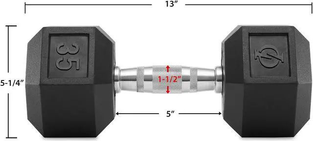 Alt view image 3 of 6 - Philosophy Gym Rubber Coated Hex Dumbbell Hand Weights, 35 lb Pair