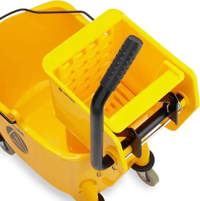 Alt view image 4 of 6 - Dryser Commercial Side Press Wringer Combo Mop Bucket, 33 Quart, Yellow