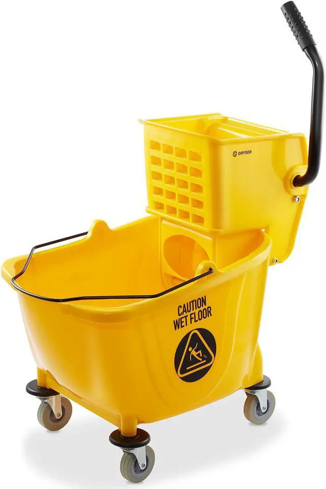 Main image of Dryser Commercial Side Press Wringer Combo Mop Bucket, 33 Quart, Yellow