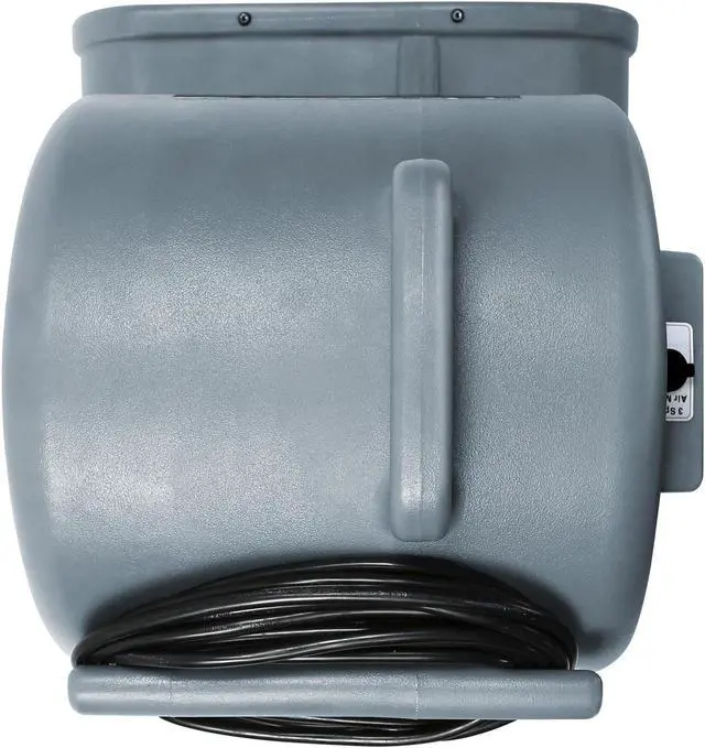 Alt view image 5 of 6 - Dryser 6pk Air Mover Carpet Dryer 3 Speed 1/3 HP Industrial Floor Fan with 2 GFCI Outlets - Gray Stackable Carpet Drying Fan Blower