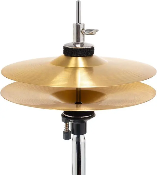 Alt view image 5 of 6 - Ashthorpe 5-Piece Complete Junior Drum Set with Genuine Brass Cymbals - Advanced Beginner Kit with 16" Bass, Adjustable Throne, Cymbals, Hi-Hats, Pedals & Drumsticks - Red