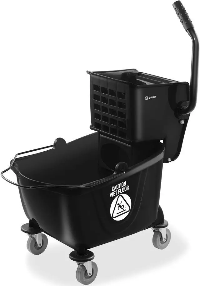 Main image of Dryser Commercial Mop Bucket with Side Press Wringer, 26 Quart, Black