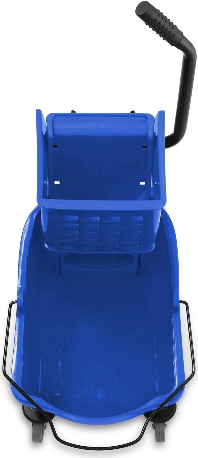 Alt view image 3 of 6 - Dryser Commercial Mop Bucket with Side Press Wringer, 26 Quart, Blue