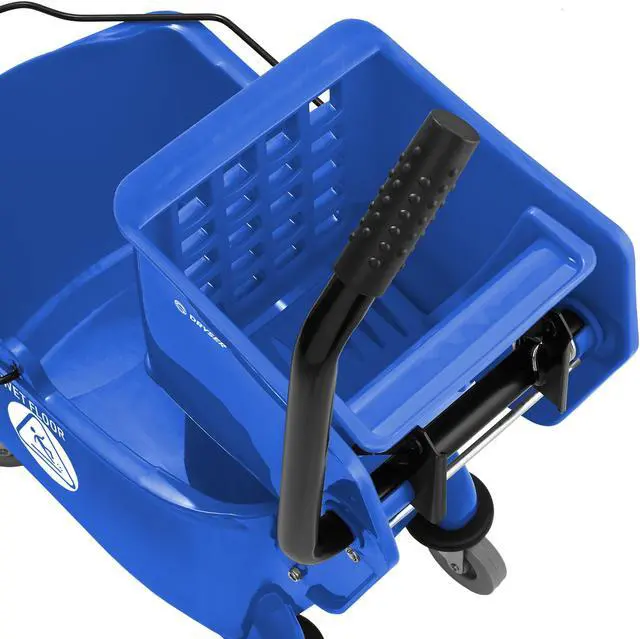 Alt view image 4 of 6 - Dryser Commercial Mop Bucket with Side Press Wringer, 26 Quart, Blue