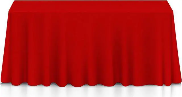 Main image of Lann's Linens - 5 Premium 90" x 156" Tablecloths for Wedding/Banquet/Restaurant - Rectangular Polyester Fabric Table Cloths - Red