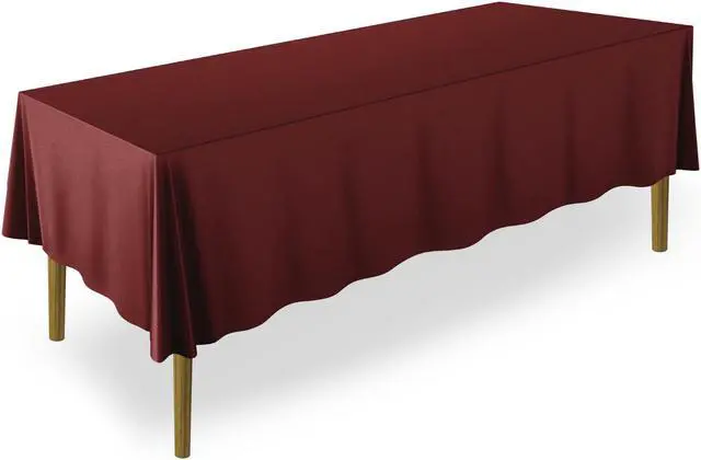 Main image of Lann's Linens - 70" x 120" Premium Tablecloth for Wedding / Banquet / Restaurant - Rectangular Polyester Fabric Table Cloth - Burgundy