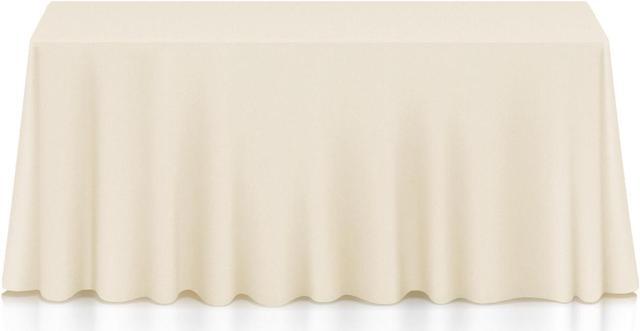 Alt view image 2 of 7 - Lann's Linens - 10 Premium 90" x 132" Tablecloths for Wedding / Banquet / Restaurant - Rectangular Polyester Fabric Table Cloths - Ivory