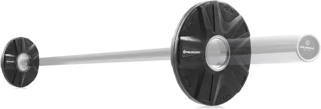 Alt view image 4 of 6 - Philosophy Gym Set of 2 Rubber Coated 2-inch Olympic Grip Weight Plates (5 LB each) for Weightlifting