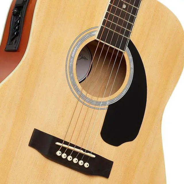 Alt view image 3 of 6 - Ashthorpe Full-Size Dreadnought Acoustic Electric Guitar Package with 10 Watt Amp - Natural