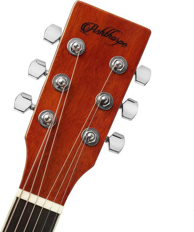 Alt view image 4 of 6 - Ashthorpe Full-Size Dreadnought Acoustic Electric Guitar Package with 10 Watt Amp - Natural